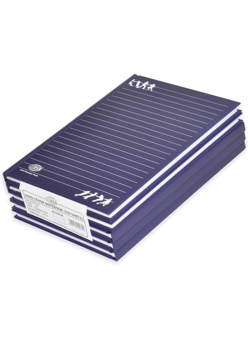 FIS Hard Cover Notebook Single Line A5, 100-Sheets 5-Piece - FSNBA51905 - Image 1